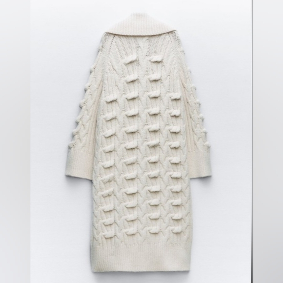 ZARA NWOT Textured Knit Coat - Picture 2 of 16